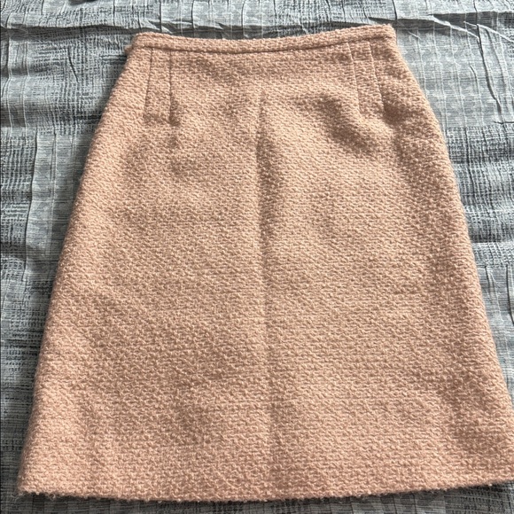 Anthropologie Odille Textured Wool Pale Pink Skirt With Bow Size 10 - Picture 7 of 9